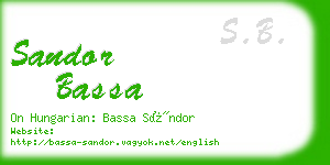 sandor bassa business card